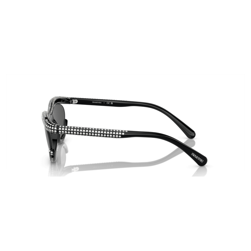 swarovski نظارة شمسية، شكل بيضاوي، sk6006el، لون أسود