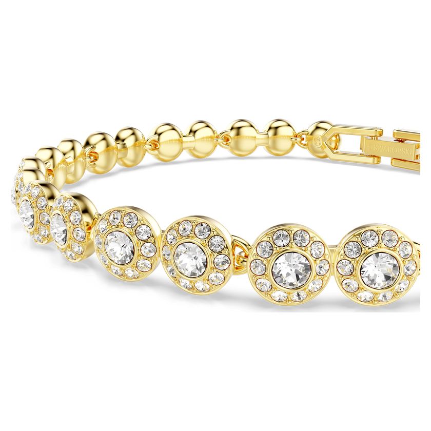swarovski طقم una angelic، قطع مُستدير، لون أبيض، طلاء باللون الذهبي