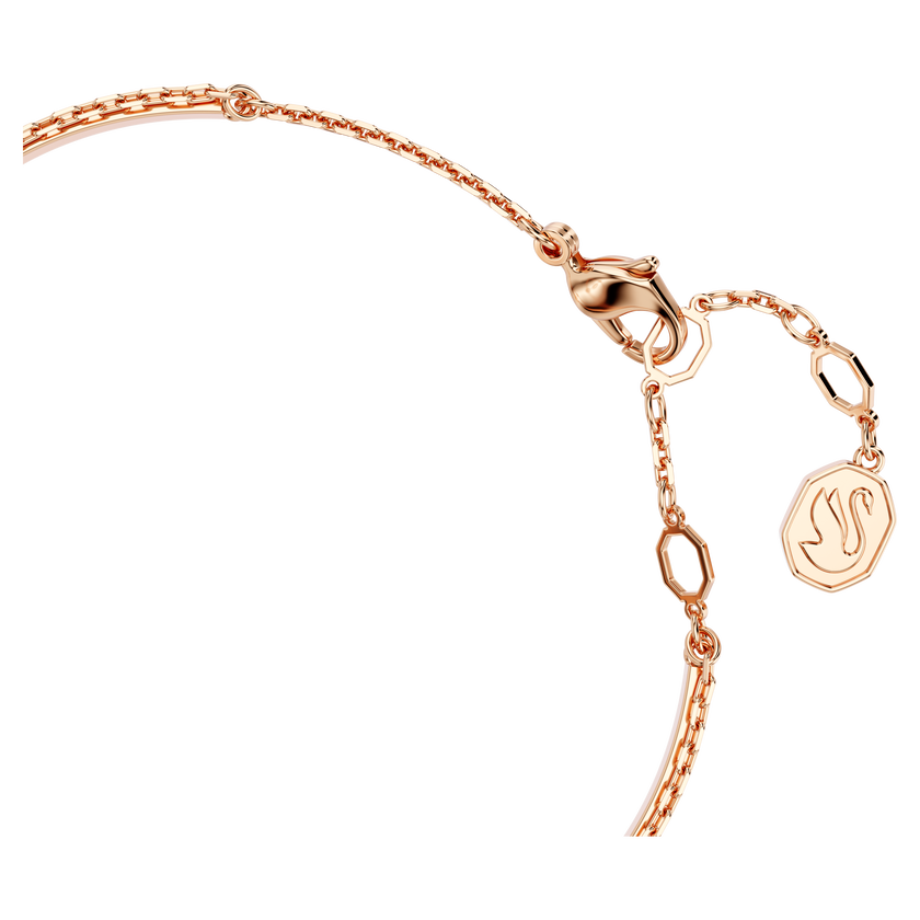 سوار swarovski swan، على شكل بجعة، لون أسود، طلاء ذهبي وردي