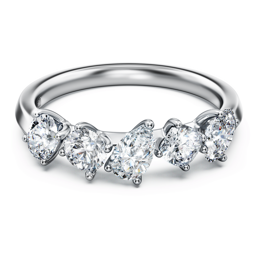 swarovski خاتم galaxy، ألماس مُصنع في المختبر إجمالي 1 قيراط، أشكال متنوعة، ذهب أبيض عيار 18 قيراط