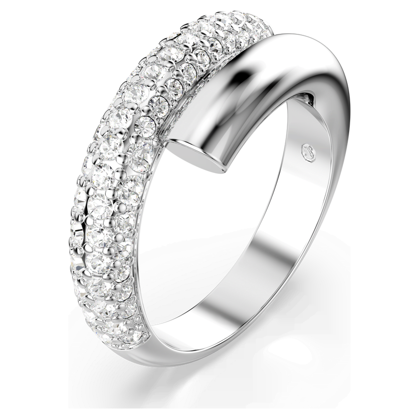 swarovski خاتم dextera، لون أبيض، طلاء روديوم