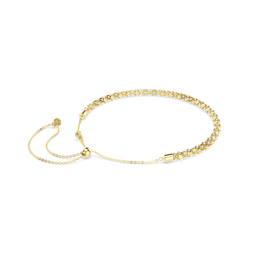swarovski dextera necklace  round cut  white  gold tone finish