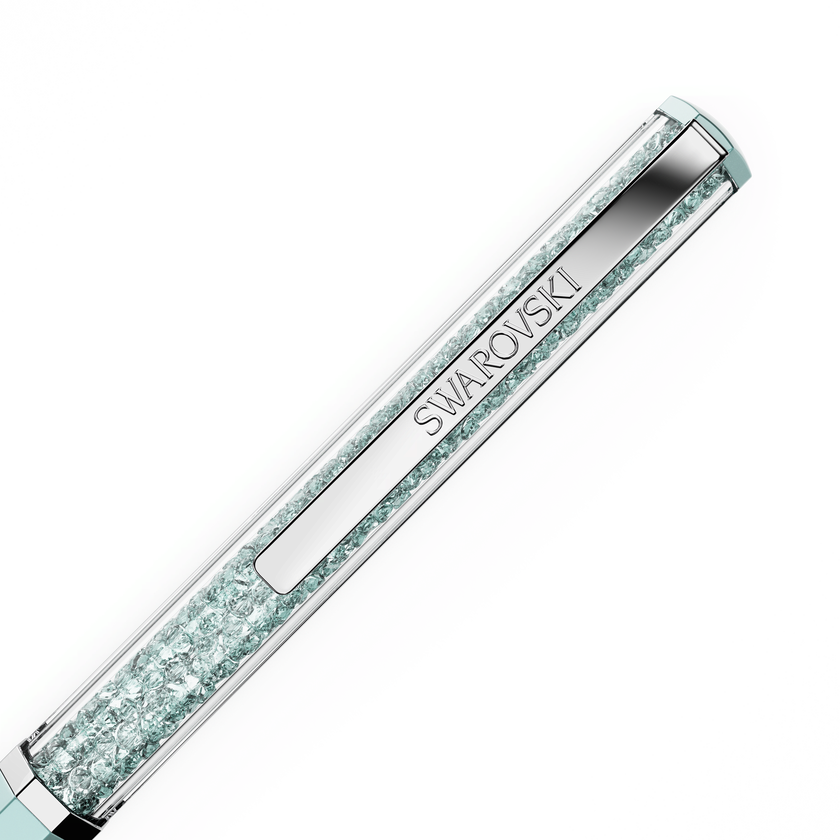 swarovski قلم حبر جاف crystalline، مطلي باللاكر الأزرق، طلاء كروم
