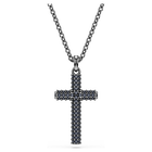 swarovski قلادة insigne، شكل صليب، لون رمادي، طلاء روثينيوم