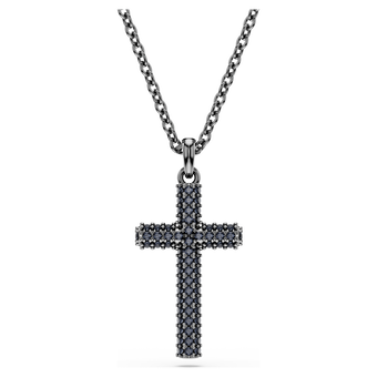 swarovski قلادة insigne، شكل صليب، لون رمادي، طلاء روثينيوم