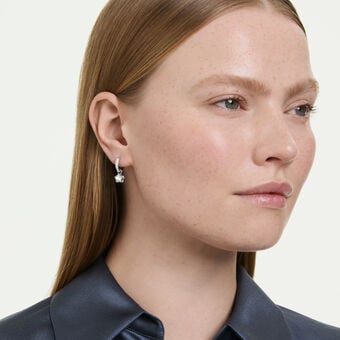 swarovski أقراط متدلية chroma، قطع متنوع، نجمة، لون أبيض، طلاء روديوم
