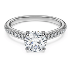 swarovski خاتم سوليتير eternity، ألماس مُصنع في المختبر بإجمالي 1 2 قيراط، شكل دائري، ذهب أبيض عيار 18