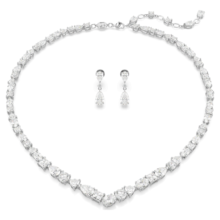 swarovski طقم mesmera، قطع متنوع، لون أبيض، طلاء روديوم