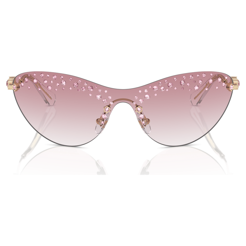 swarovski نظارة شمسية، شكل قناع، لون وردي
