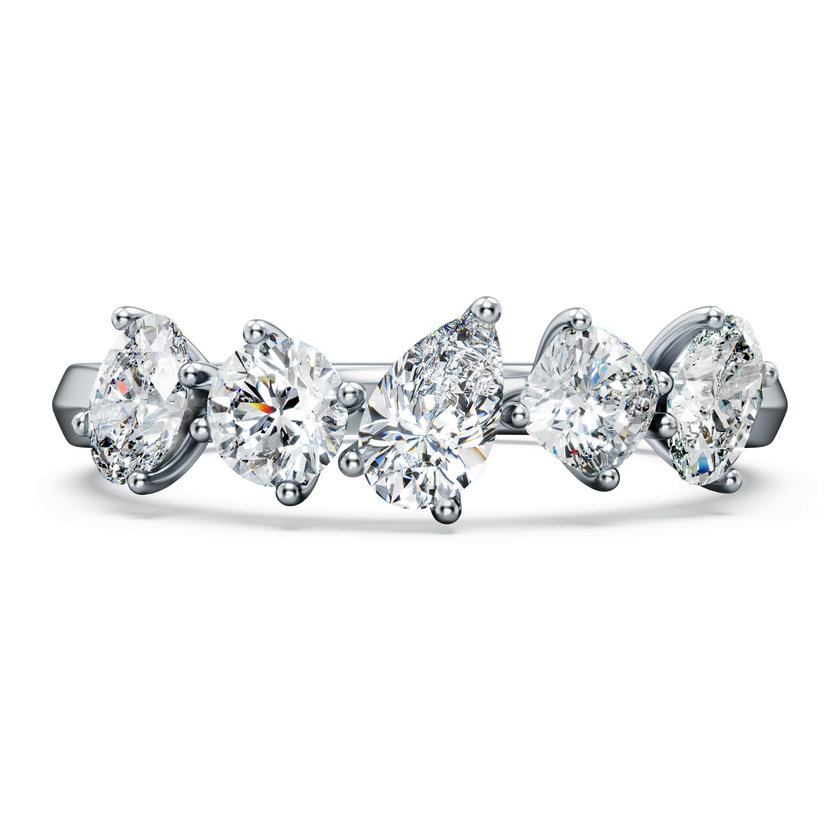 swarovski خاتم galaxy، أحجار ألماس مُصنعة في المختبر بإجمالي 1 قيراط، ذهب أبيض عيار 18