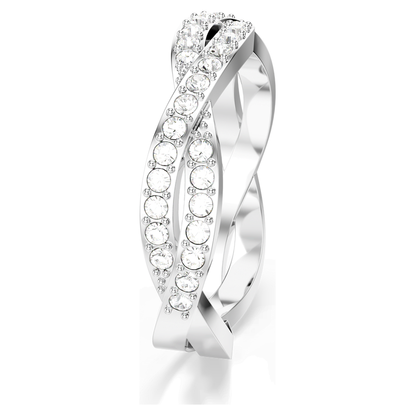 swarovski خاتم infinity، قطع مستدير، لون أبيض، طلاء روديوم