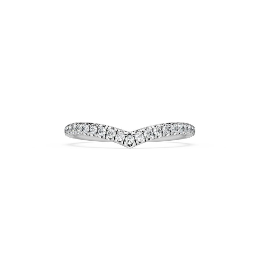 swarovski خاتم eternity شكل حرف  v، ألماس مُصنع في المختبر إجمالي 0 25 قيراط، شكل دائري، ذهب أبيض عيار 18 قيراط