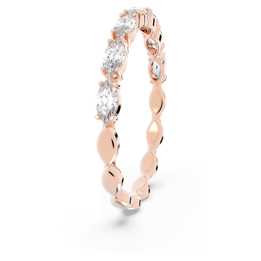 swarovski خاتم matrix vittore، قطع ماركيز،  لون أبيض،  طلاء ذهبي وردي