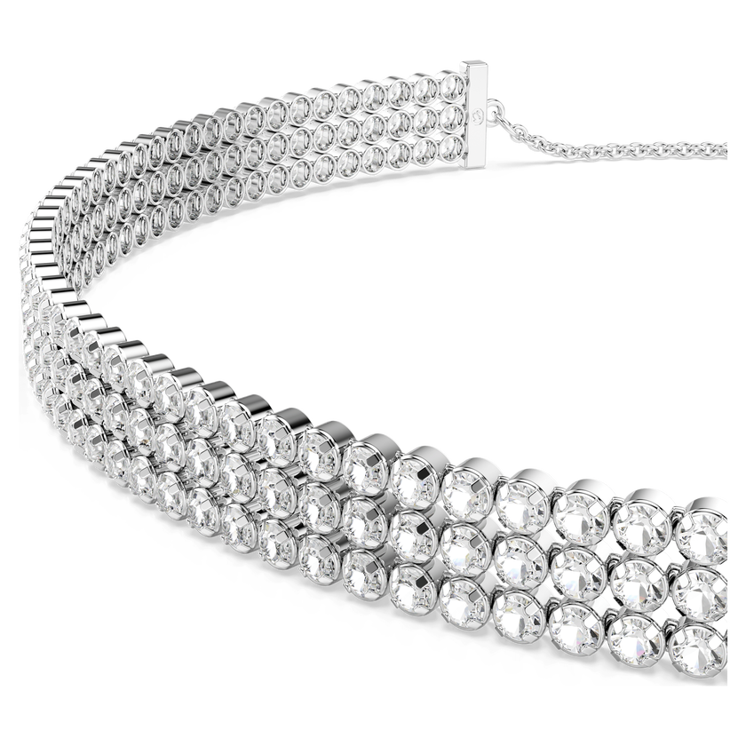 swarovski عقد شوكر matrix tennis، قطع مستدير، لون أبيض، طلاء روديوم