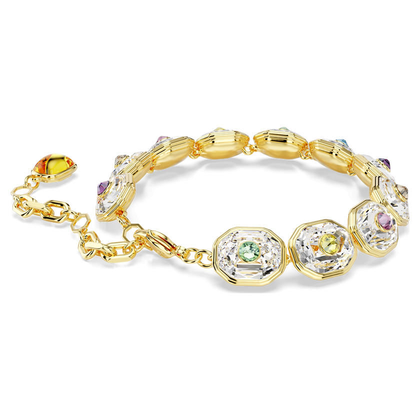 swarovski سوار choma tennis، قطع مُثَمَّن، ألوان متعددة، طلاء باللون الذهبي
