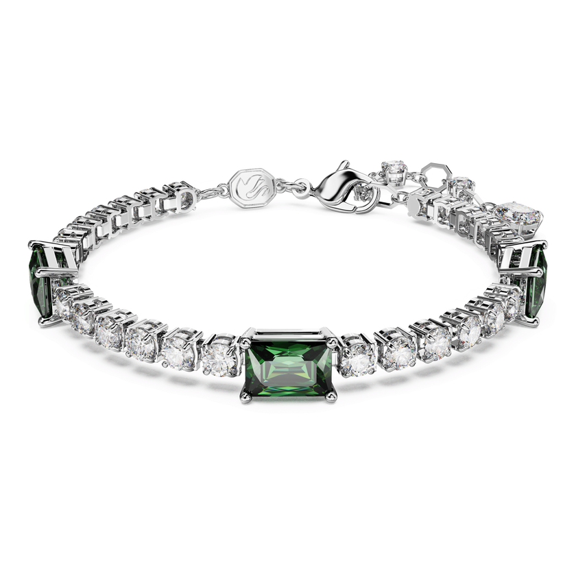 swarovski سوار matrix tennis، قطع متنوع، لون أخضر، طلاء روديوم