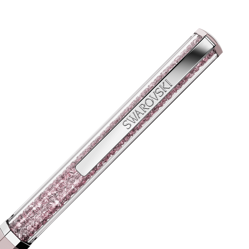swarovski قلم حبر جاف crystalline، مطلي باللاكر الوردي، طلاء كروم