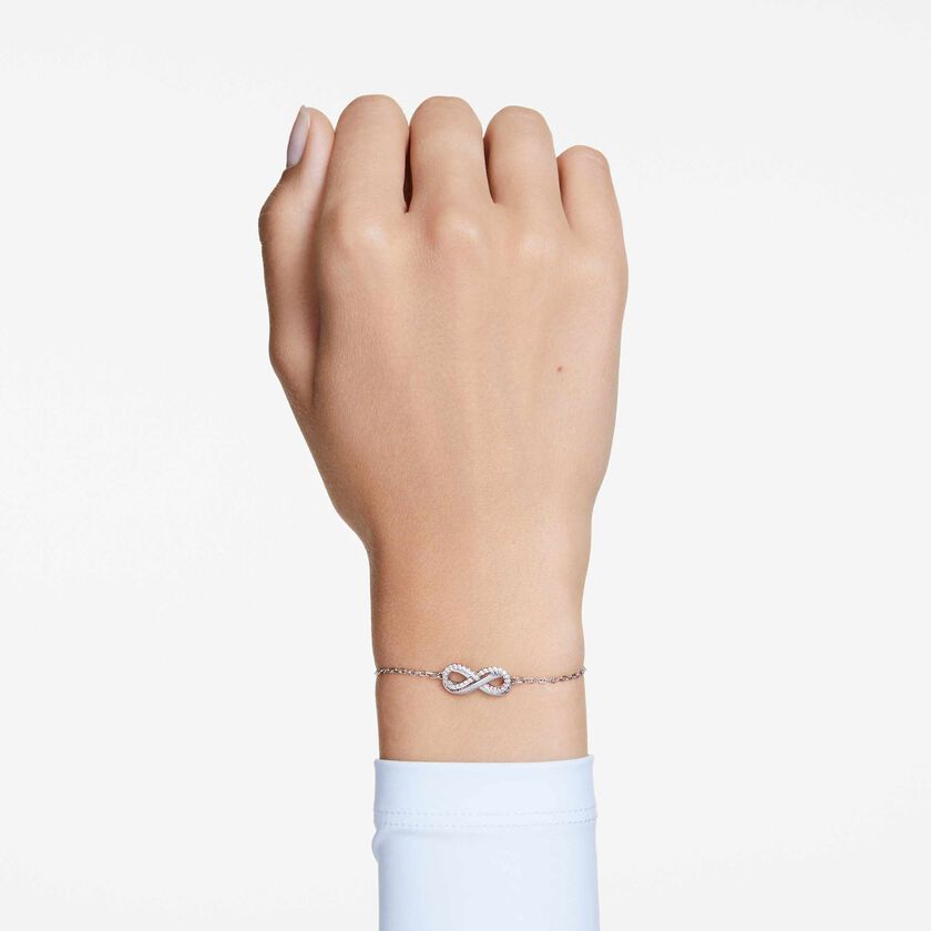 swarovski سوار hyperbola، شكل إنفينيتي، لون أبيض، طلاء روديوم