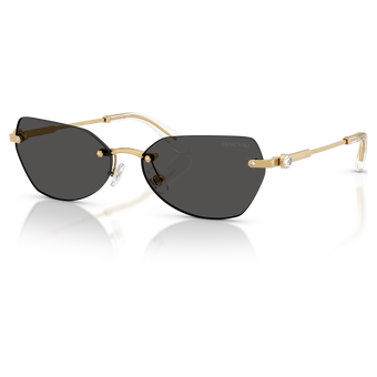 swarovski نظارة شمسية، على شكل وسادة، sk7038، لون ذهبي