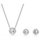 swarovski طقم una angelic، قطع مُستدير، لون أبيض، طلاء روديوم