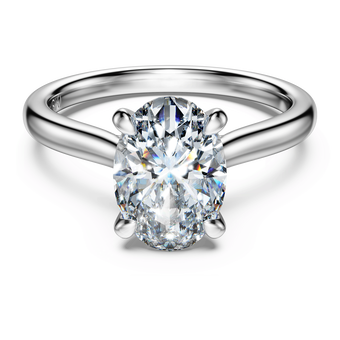 swarovski خاتم سوليتير eternity، أحجار ألماس مُصنعة في المختبر بإجمالي 2 قيراط، قطع بيضاوي، ذهب أبيض عيار 18