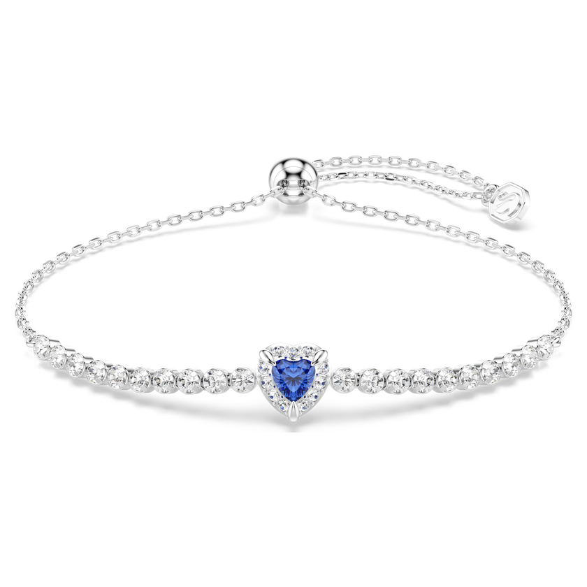 swarovski سوار one، قطع متنوع، شكل قلب، لون أزرق، طلاء روديوم