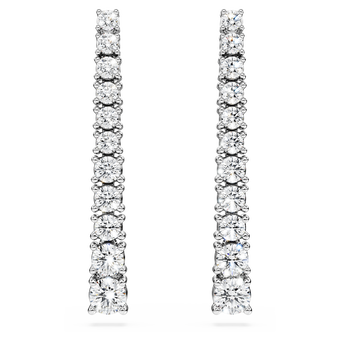 swarovski أقراط متدلية eternity، ألماس مُصنع في المختبر إجمالي 1 3 قيراط، شكل دائري، ذهب أبيض عيار 18 قيراط