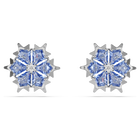 swarovski أقراط دبوسية magic، شكل دفة ثلج، لون أزرق، طلاء روديوم
