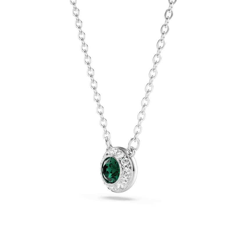 swarovski قلادة una angelic، قطع مُستدير، لون أخضر، طلاء روديوم