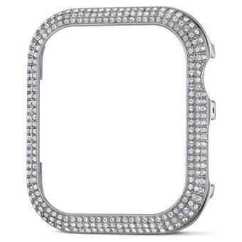 swarovski حافظة sparkling، متوافقة مع ساعة  apple إصدار 4 و5، 40 مم، لون فضي