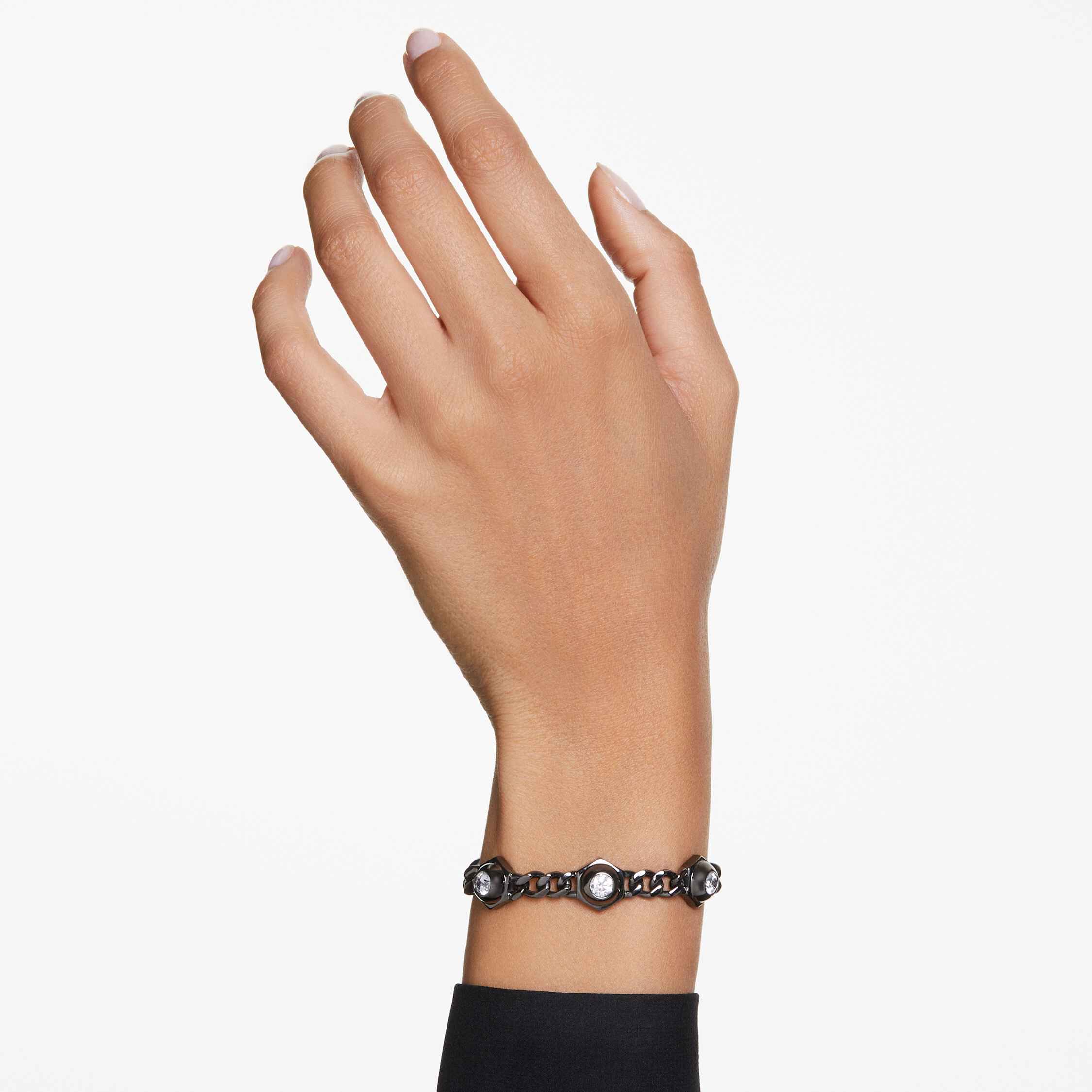 swarovski سوار numina، قطع مُستدير، لون أبيض، طلاء روثينيوم