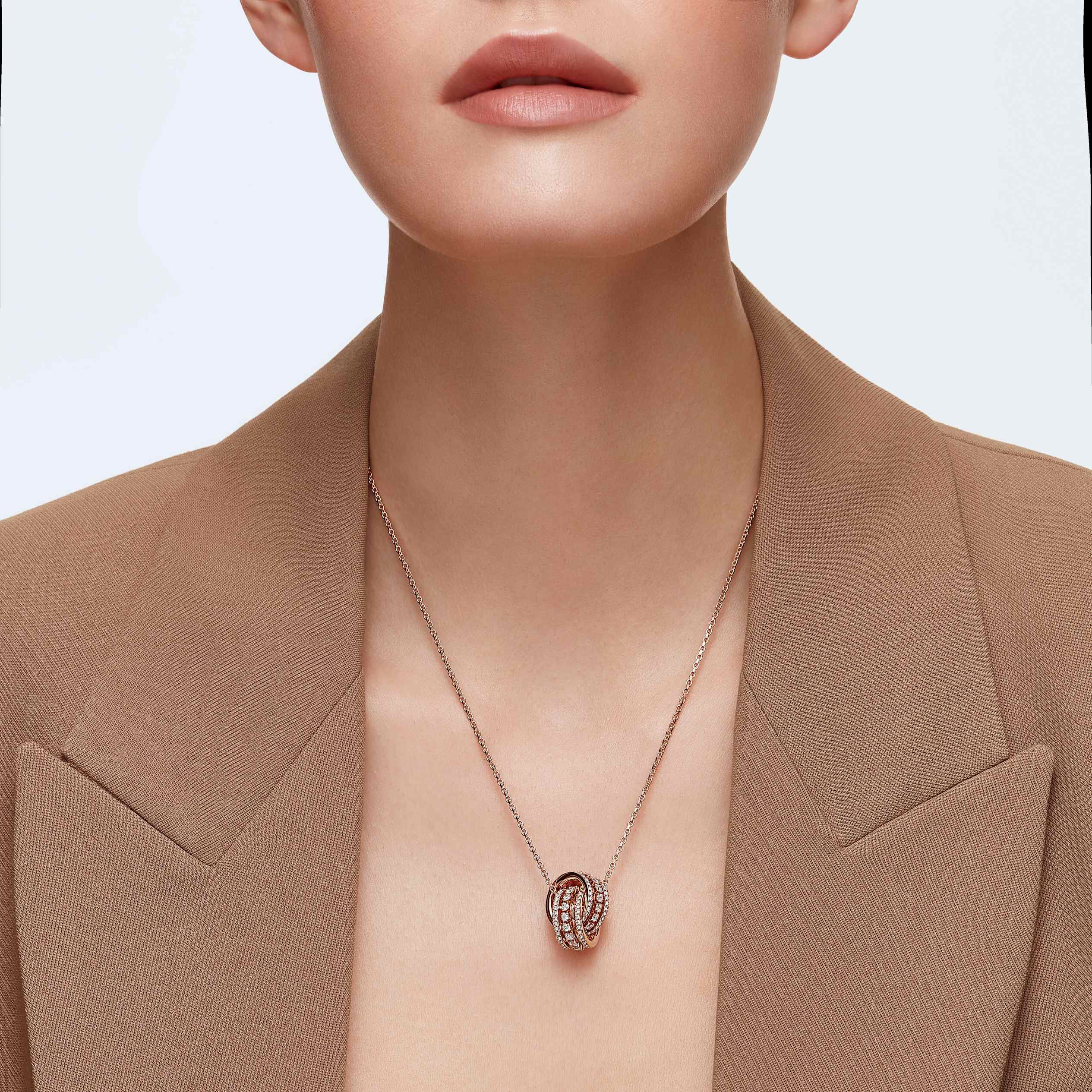 swarovski قلادة further بحلية متدلية،  لون أبيض،  طلاء ذهبي وردي