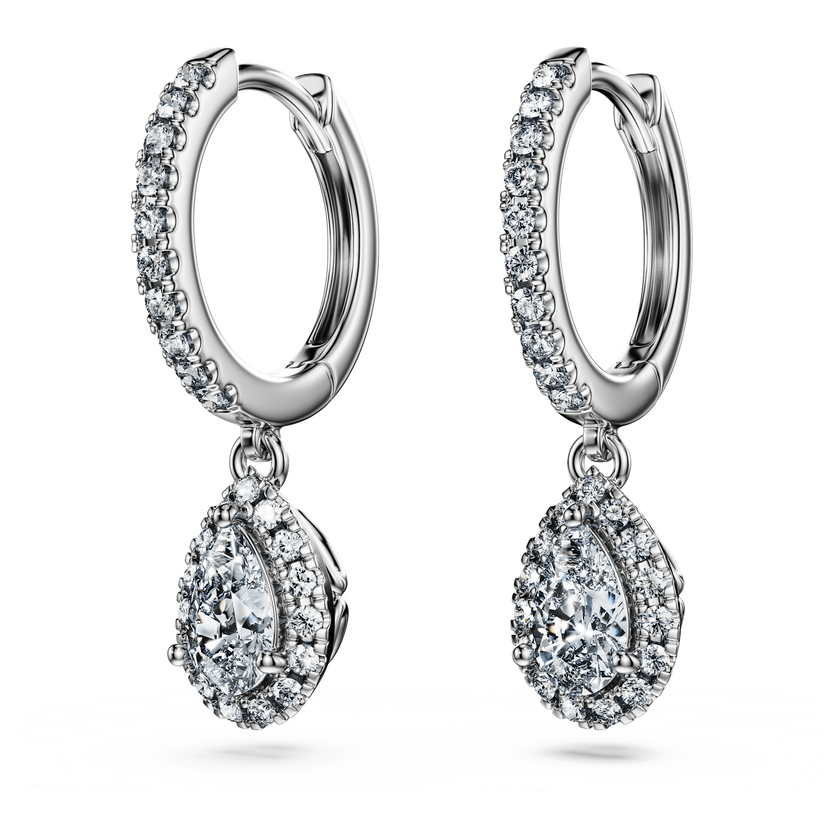 swarovski أقراط متدلية eternity، أحجار ألماس مُصنعة في المختبر بإجمالي 1 25 قيراط، ذهب أبيض عيار 18