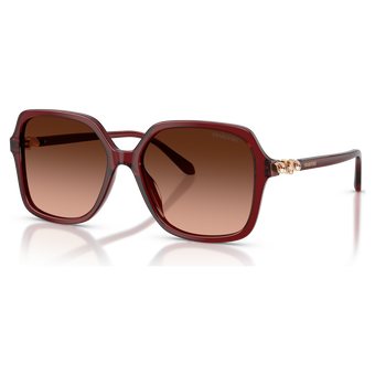 swarovski نظارات شمسية، شكل مربع، sk6067، لون عنابي