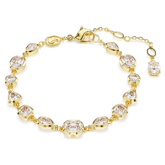 swarovski سوار imber tennis، قطع متنوع، لون أبيض، طلاء باللون الذهبي