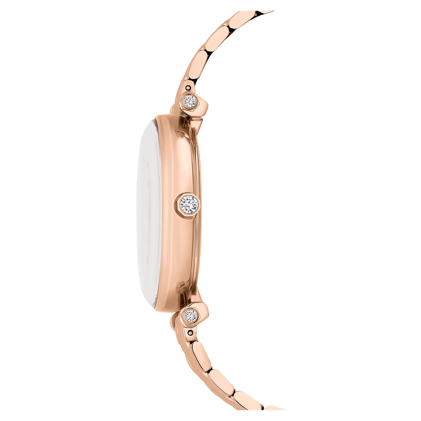 swarovski ساعة crystalline wonder، صناعة سويسرية، سوار معدني، لون ذهبي وردي، لمسة نهائية بلون ذهبي وردي