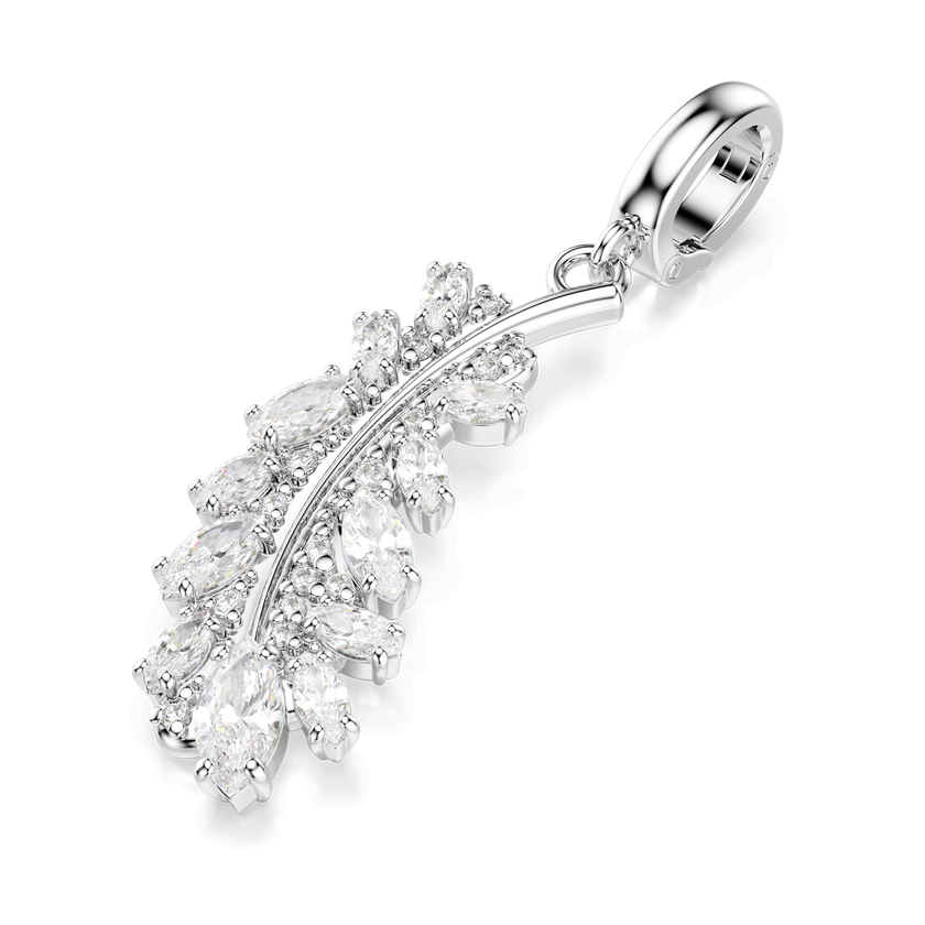 swarovski تعليقة vienna، قطع متنوع، ريشة، لون أبيض، طلاء روديوم