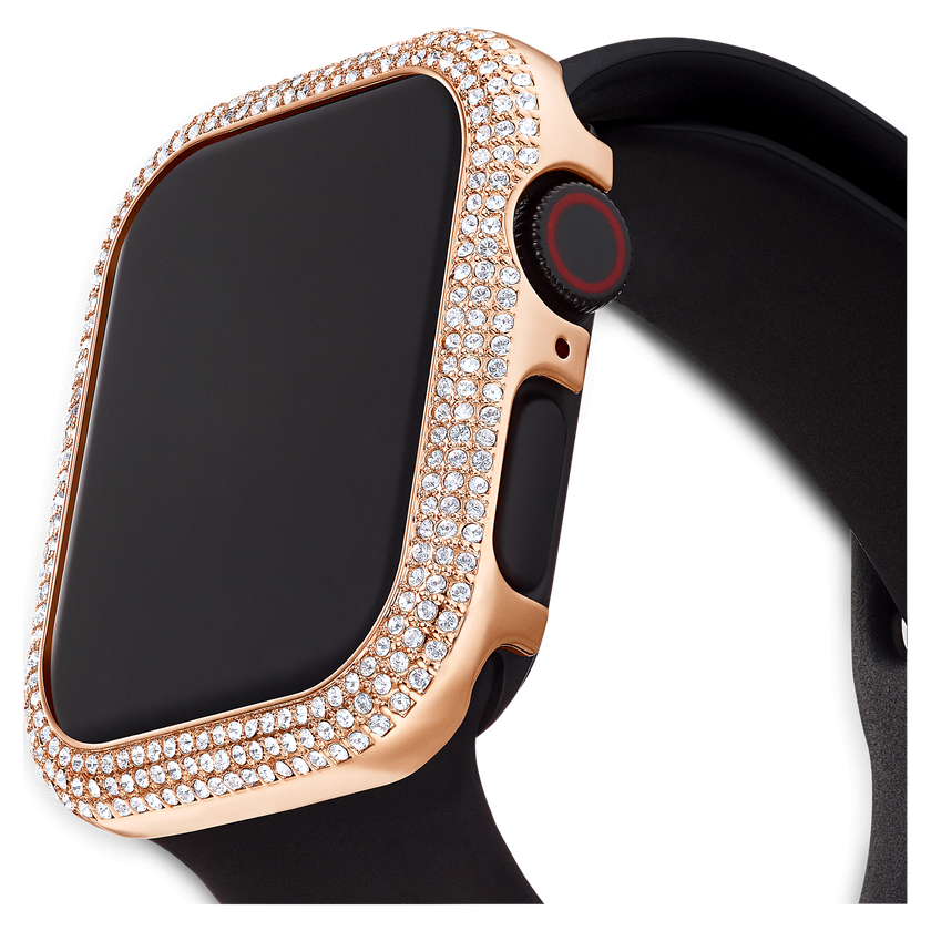 swarovski حافظة sparkling، متوافقة مع ساعة  apple إصدار 4 و5، 40 مم، لون ذهبي وردي