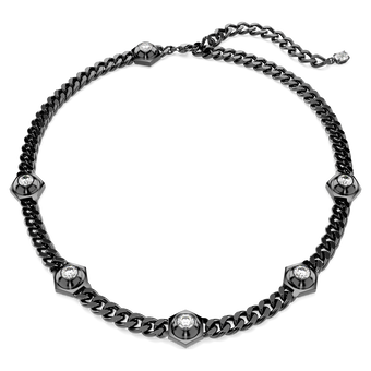 swarovski عقد numina، قطع مُستدير، لون أبيض، طلاء روثينيوم