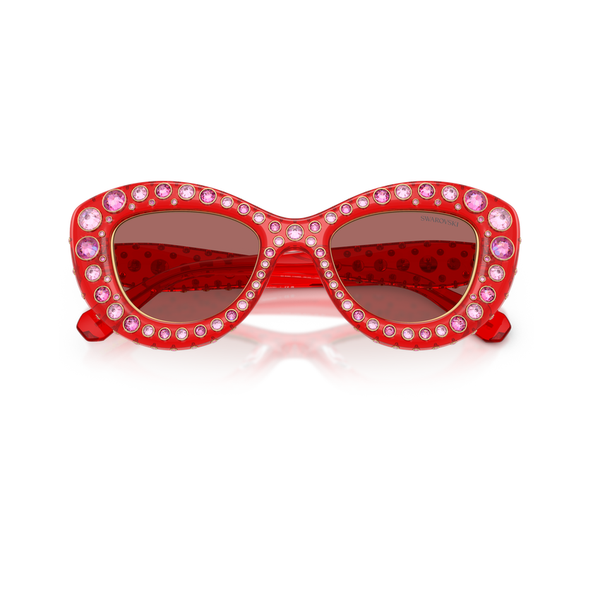 swarovski sunglasses  cat eye shape  sk6060  red