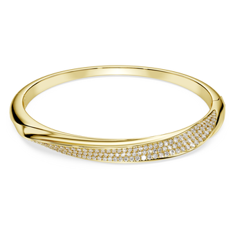 swarovski سوار classica، قطع مُستدير، لون أبيض، فضة استرليني، لمسة نهائية من الذهب عيار 18 قيراط