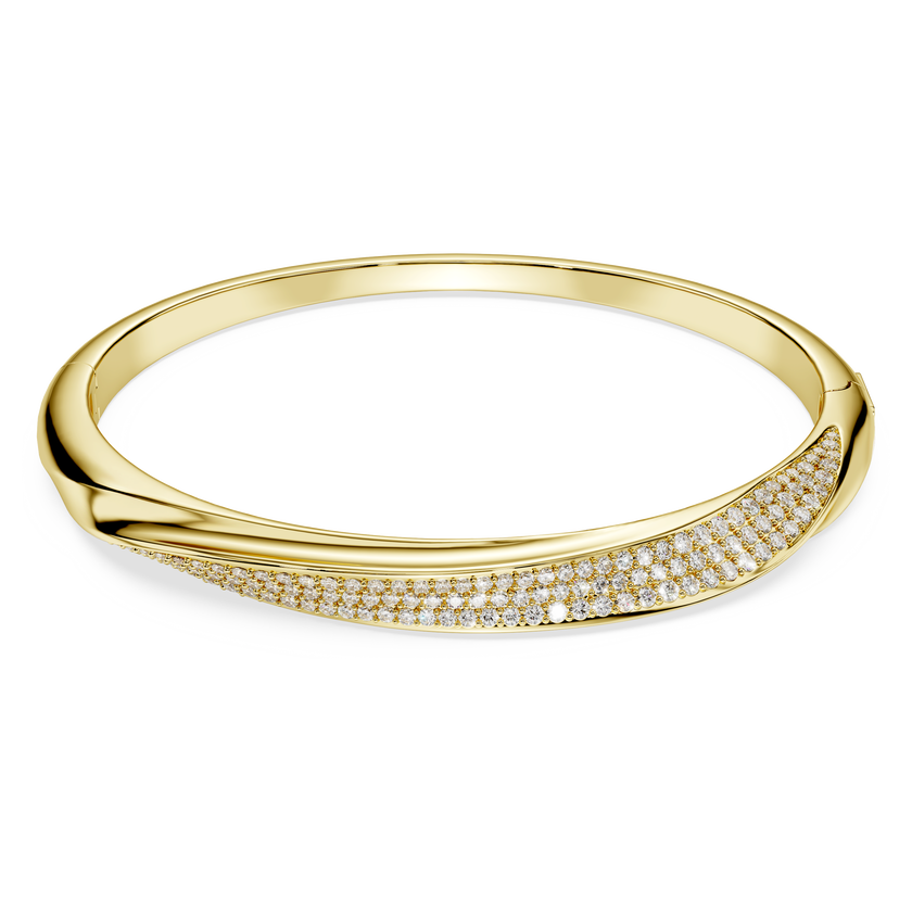 swarovski سوار classica، قطع مُستدير، لون أبيض، فضة استرليني، لمسة نهائية من الذهب عيار 18 قيراط