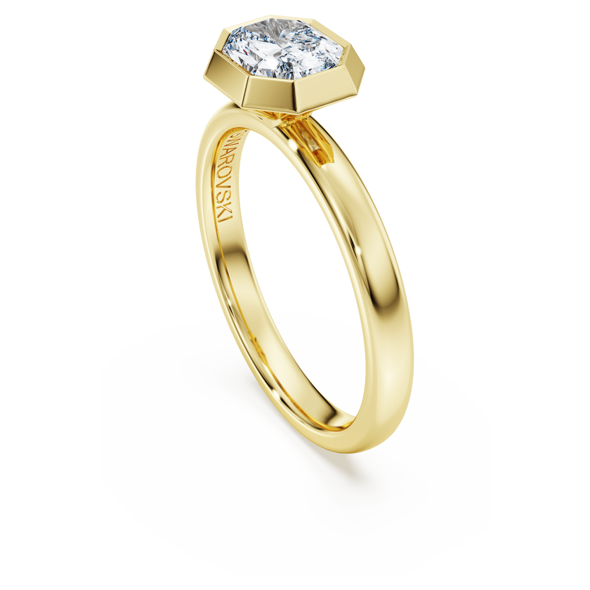 swarovski octagon bezel ring  lab grown diamonds 1 0 ct tw  octagon shape  18k yellow gold