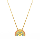 سلسلة تحمل شكل قوس قزح من مجموعة سواروفسكي Sparkling Dance، متعددة الألوان الفاتحة، مطلية باللون الذهبي