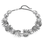 swarovski عقد the vienna collection، شكل ريشة، لون أبيض، طلاء روثينيوم