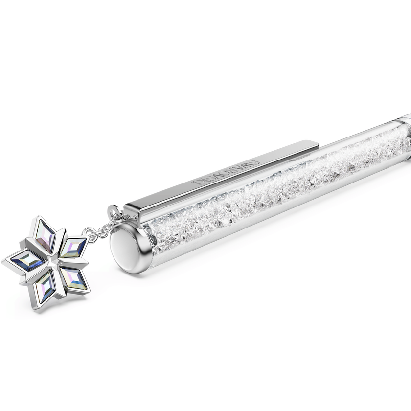 swarovski قلم حبر جاف crystalline الإصدار السنوي لعام 2027، مطلي باللاكر الأبيض، طلاء كروم